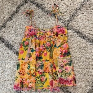 Floral Sleeveless Dress with Tie Straps